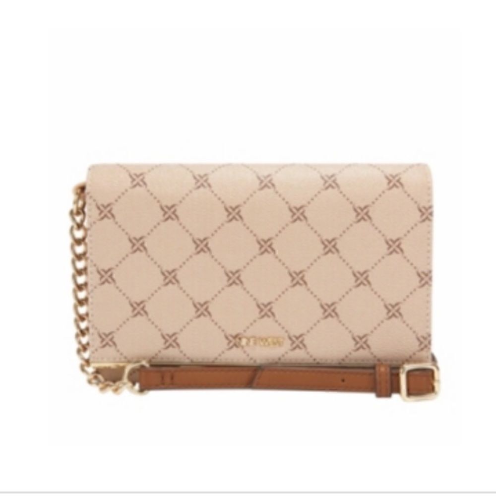 NWT Nine West Status Logo Wallet on a String - Khaki/Gold